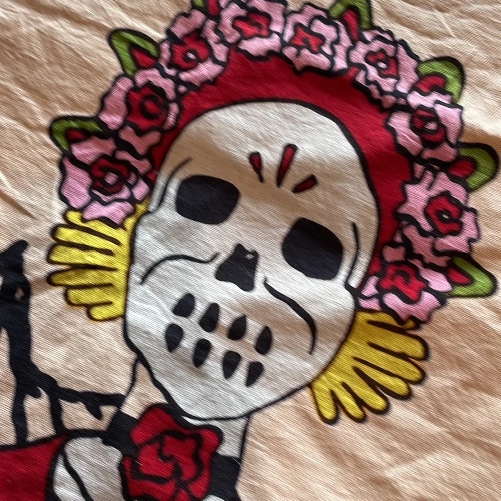 Dia Del Muerto Cotton Table Cloth , Bed or Wall Cover.NWOT